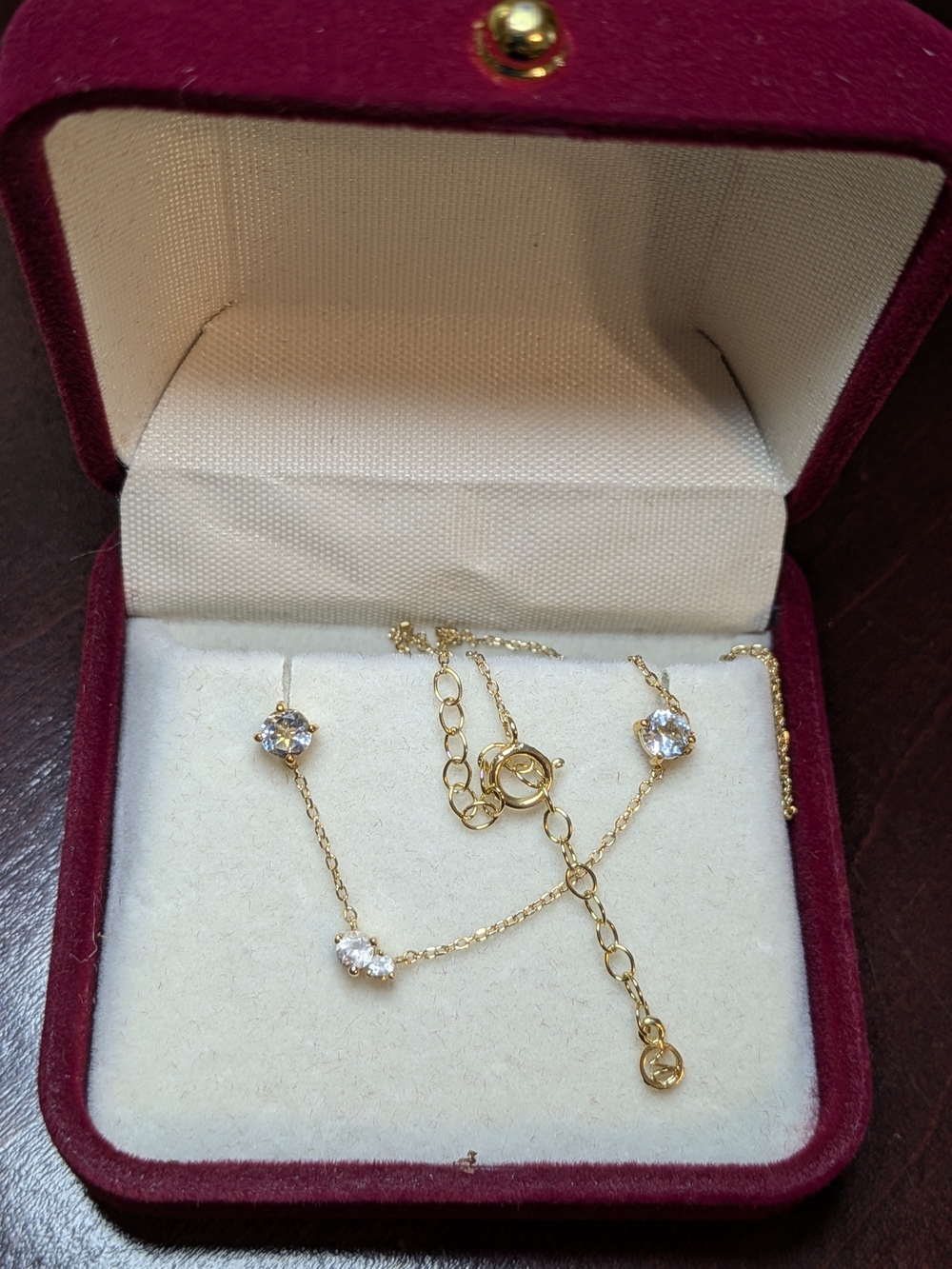 Mejuri Set Gold Hue 14k Gold Necklace & 18k Vermeil White Topaz Stud Earrings - Picture 2 of 15